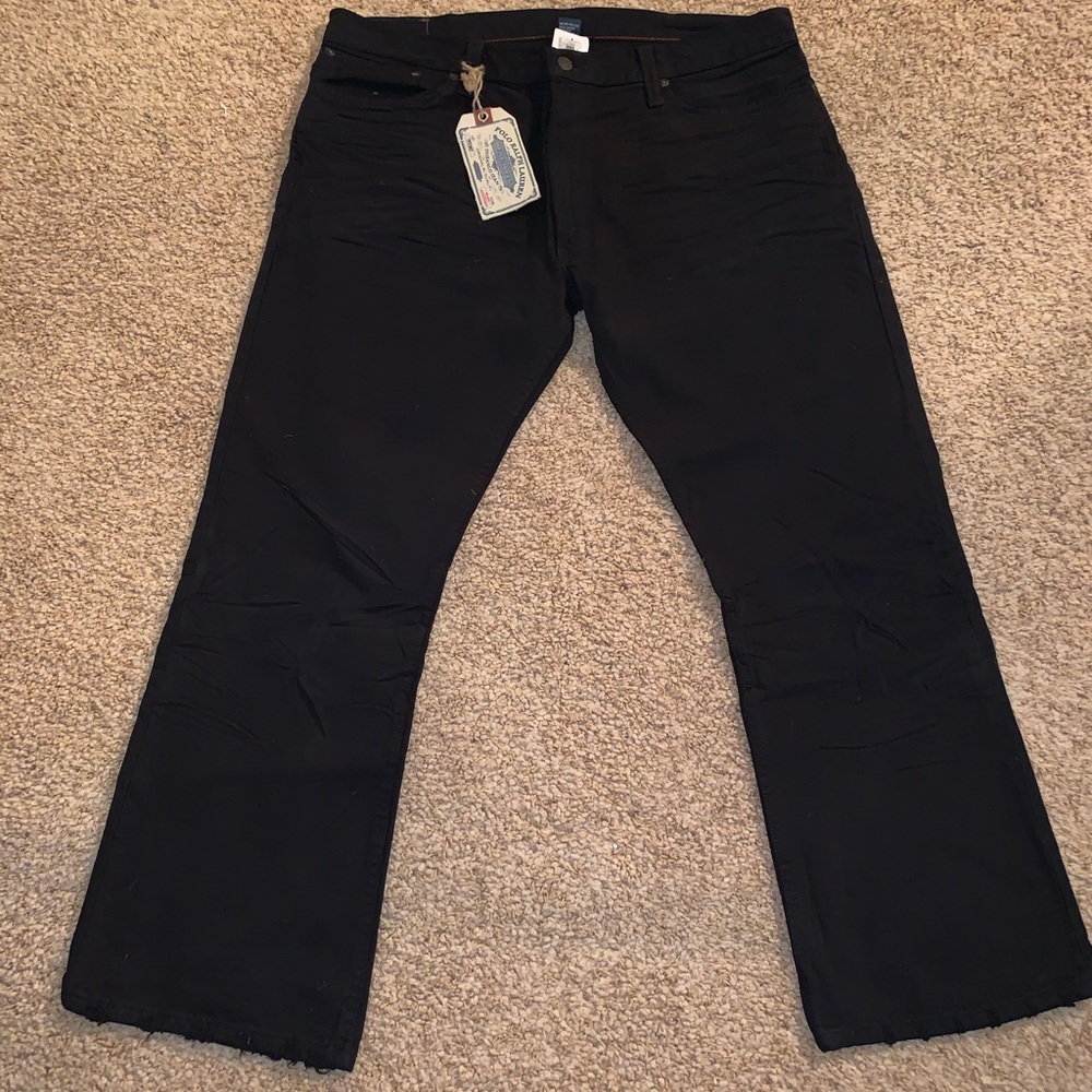 Mans black polo Ralph Lauren Durango jeans 38x30
